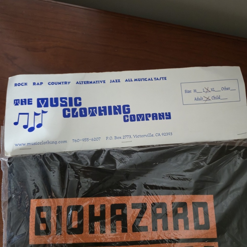 NEW Sealed Vintage 1996 Biohazard Tour Shirt Winterland Size L Type O Negative - Picture 2 of 7